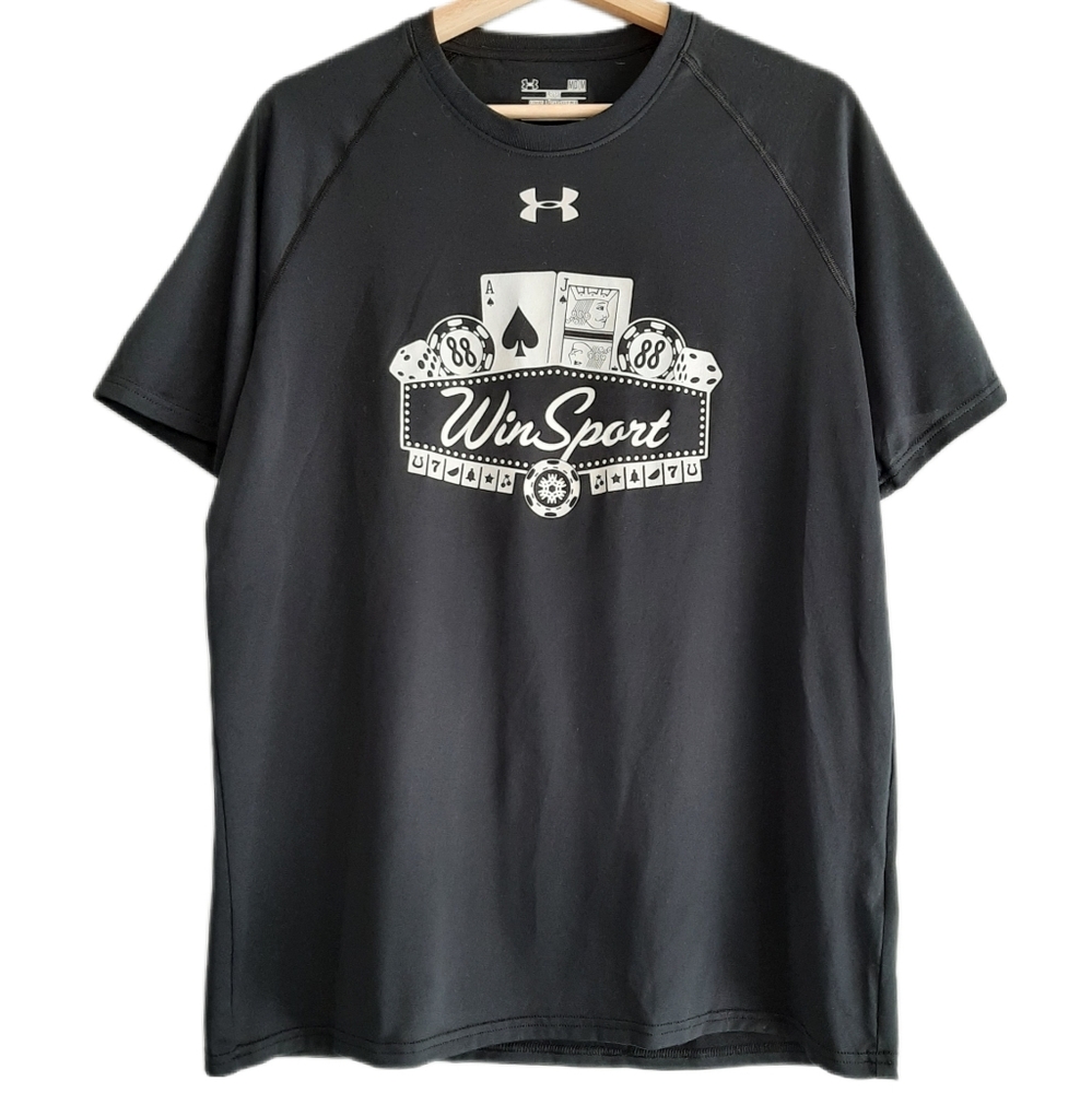 🍒 Under Armour x Win Sport Athletic Crewneck T-shirt Black Men's Sz M